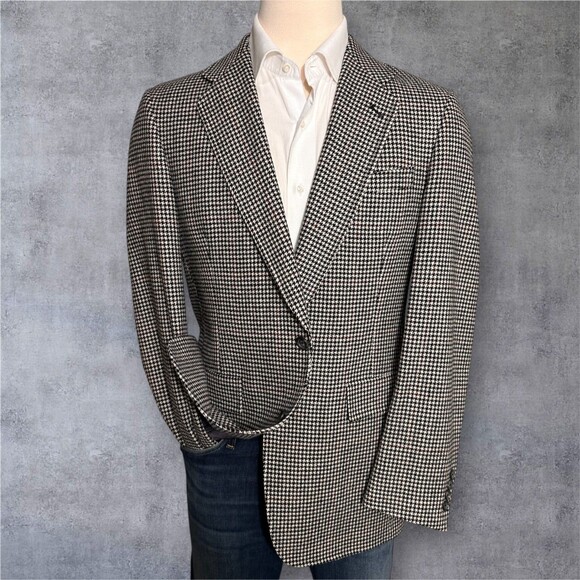 Vintage Hart Schaffner Marx Men’s Tweed Wool Sport Coat 42R Half‑Lined 2‑Button - Picture 2 of 12